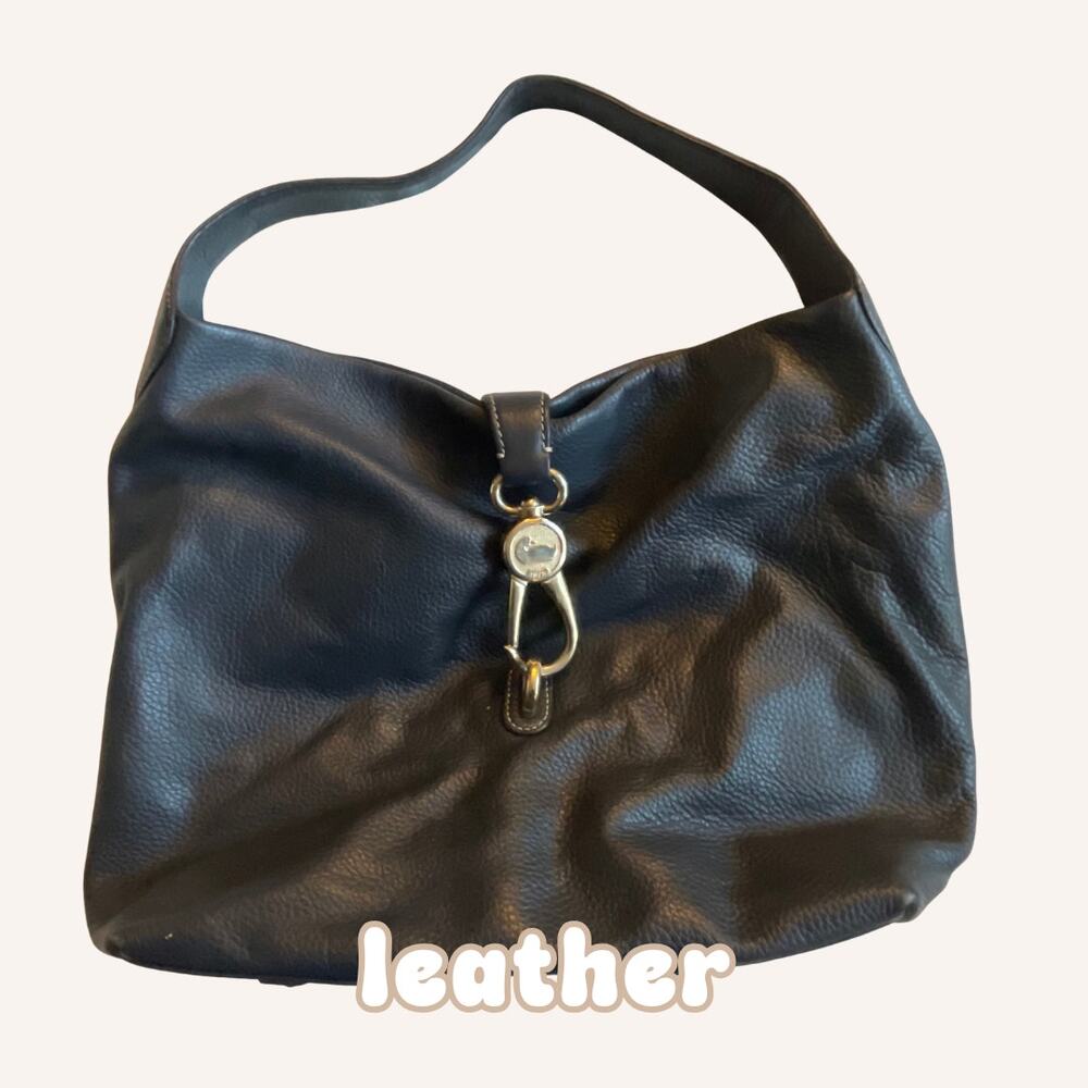 DOONEY & BOURKE bag Lucca leather logo lock hobo navy pebbled purse shoulder bag